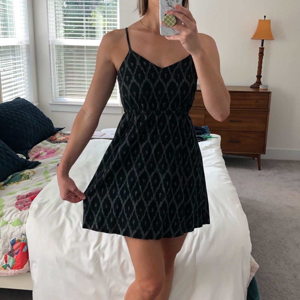 Gap Ikat Print Black Dress